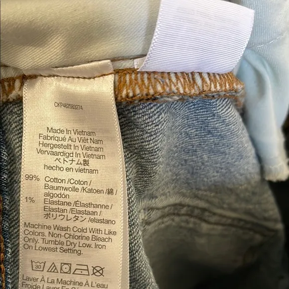 Madewell Mid Rise Perfect Vintage Jeans Ripped Distressed Blue Denim ND511 27