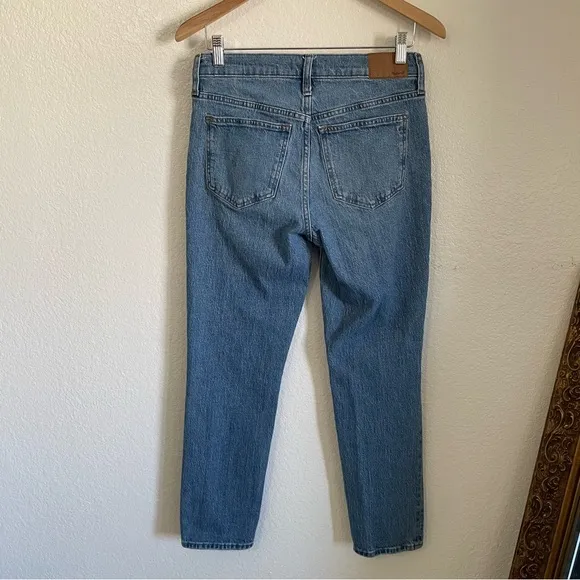 Madewell Mid Rise Perfect Vintage Jeans Ripped Distressed Blue Denim ND511 27