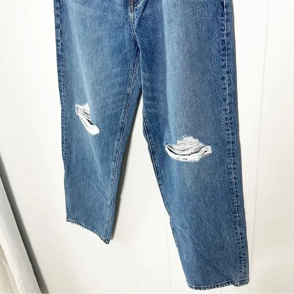 Madewell New The Dadjean in Brockport Wash Ripped Edition Jeans Denim NWT 28