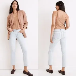 Madewell Perfect Vintage High Rise Tapered Jeans Fitzgerald Light Wash 23P