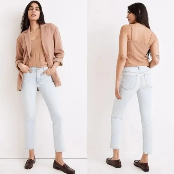 Madewell Perfect Vintage High Rise Tapered Jeans Fitzgerald Light Wash 23P