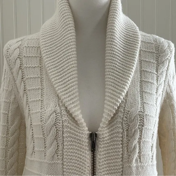 Madewell Shawl Collar Cableknit Zip Cardigan