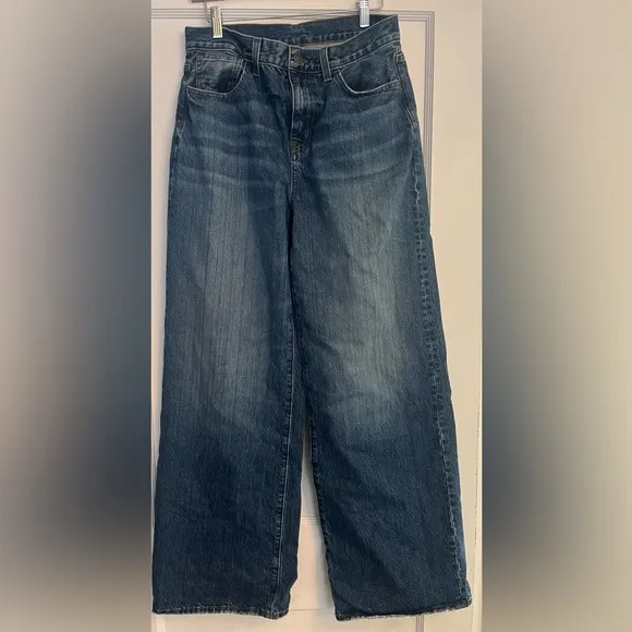 Madewell Super Wide Leg Jeans Halleran Wash Size 28