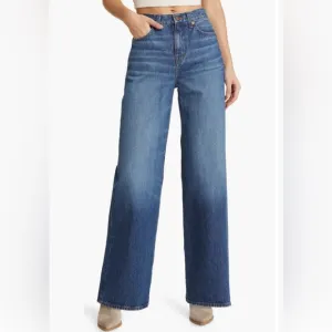 Madewell Super Wide Leg Jeans Halleran Wash Size 28