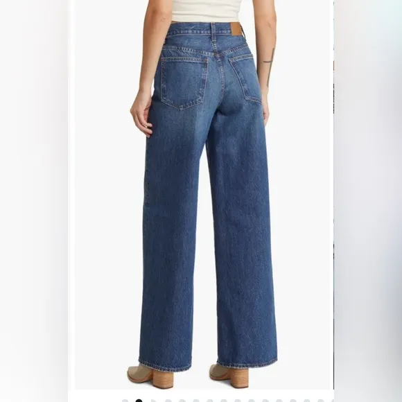 Madewell Super Wide Leg Jeans Halleran Wash Size 28