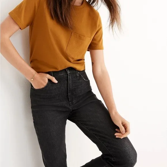 Madewell The Perfect Vintage Crop Jean in Sumner Wash Black High Rise Size 26