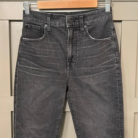 Madewell The Perfect Vintage Crop Jean in Sumner Wash Black High Rise Size 26