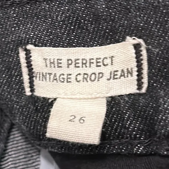 Madewell The Perfect Vintage Crop Jean in Sumner Wash Black High Rise Size 26