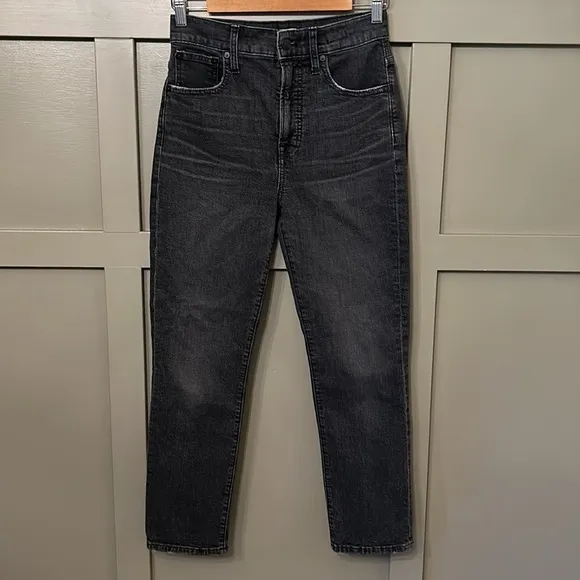 Madewell The Perfect Vintage Crop Jean in Sumner Wash Black High Rise Size 26