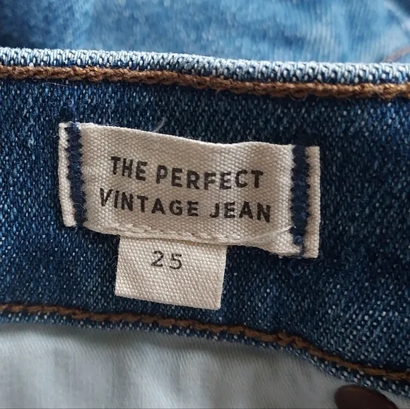 Madewell The Perfect Vintage Denim Jean Size 25 #MB687 High Rise Mom