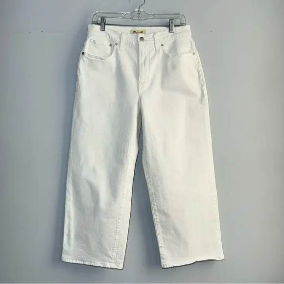 Madewell The Petite Perfect Vintage Wide Leg Crop Jean Tile White 30 P High Rise