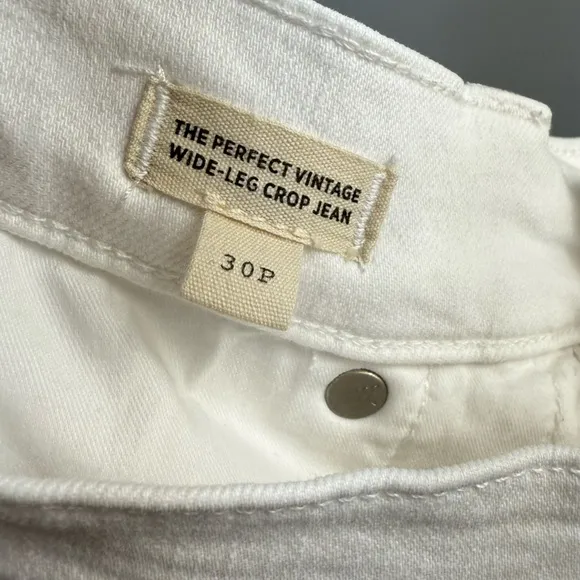Madewell The Petite Perfect Vintage Wide Leg Crop Jean Tile White 30 P High Rise