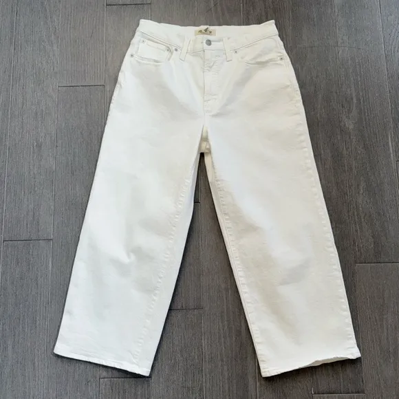 Madewell The Petite Perfect Vintage Wide Leg Crop Jean Tile White 30 P High Rise
