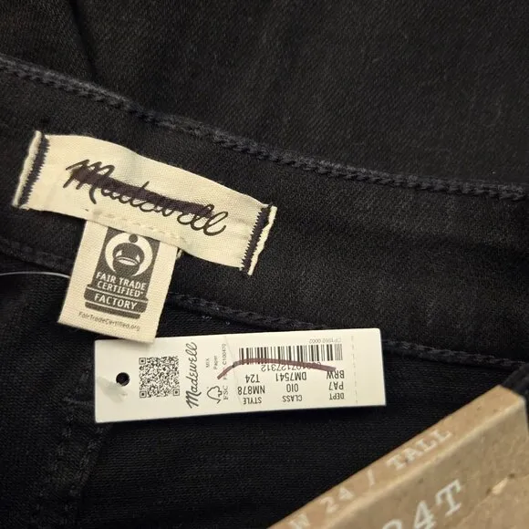 Madewell The Tall Curvy Perfect Vintage Wide-Leg Jean Black 24T NWT
