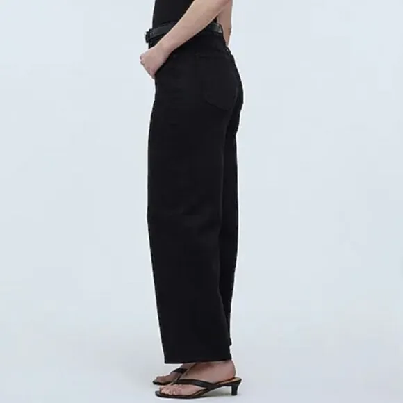 Madewell The Tall Curvy Perfect Vintage Wide-Leg Jean Black 24T NWT