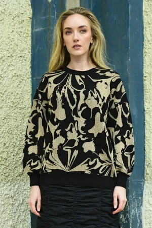 Make Knit Happen Sweater - Black\Gold