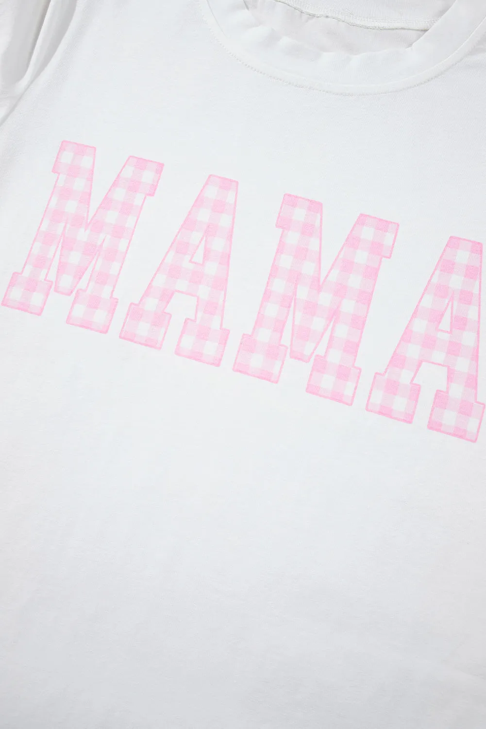 MAMA Printed Tee and Plaid Shorts Lounge Set