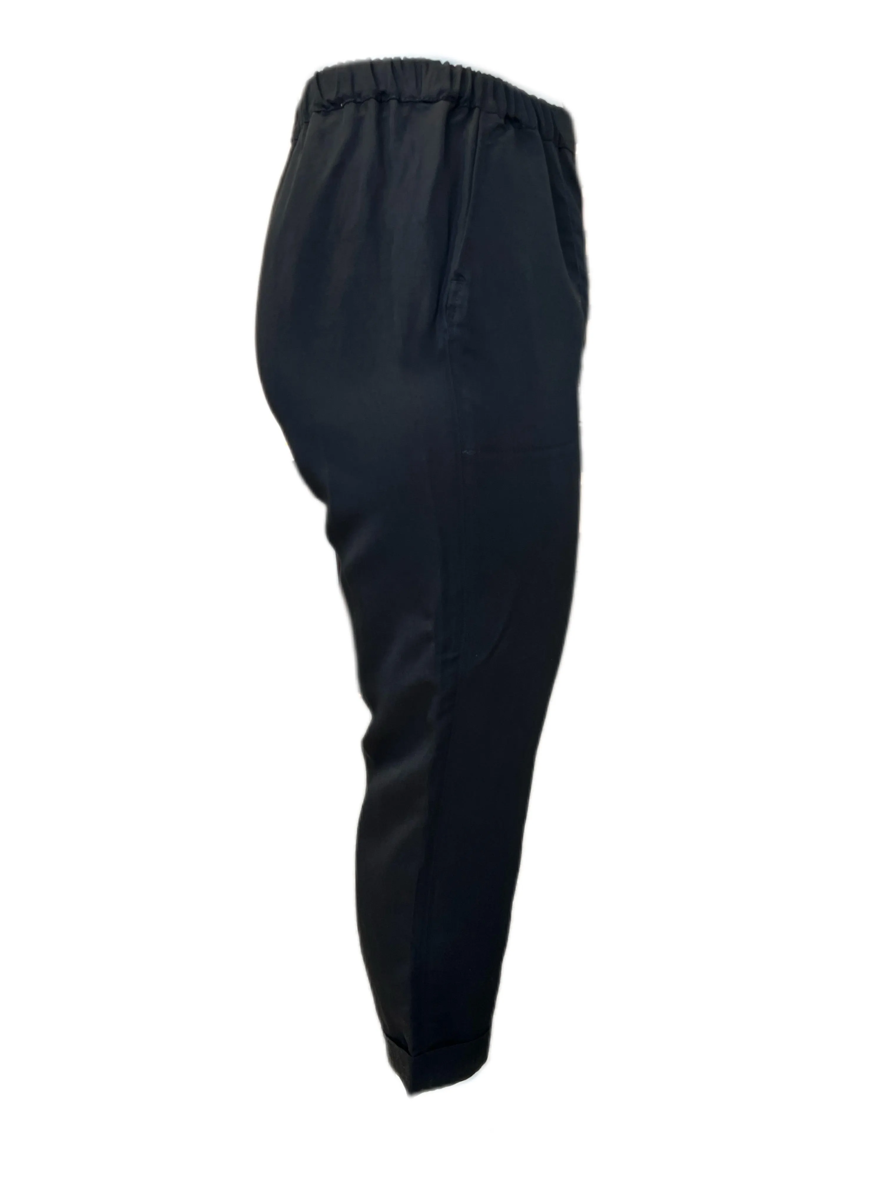Marina Rinaldi Women's Black Rebeccas Elastic Waist Straight Pants NWT