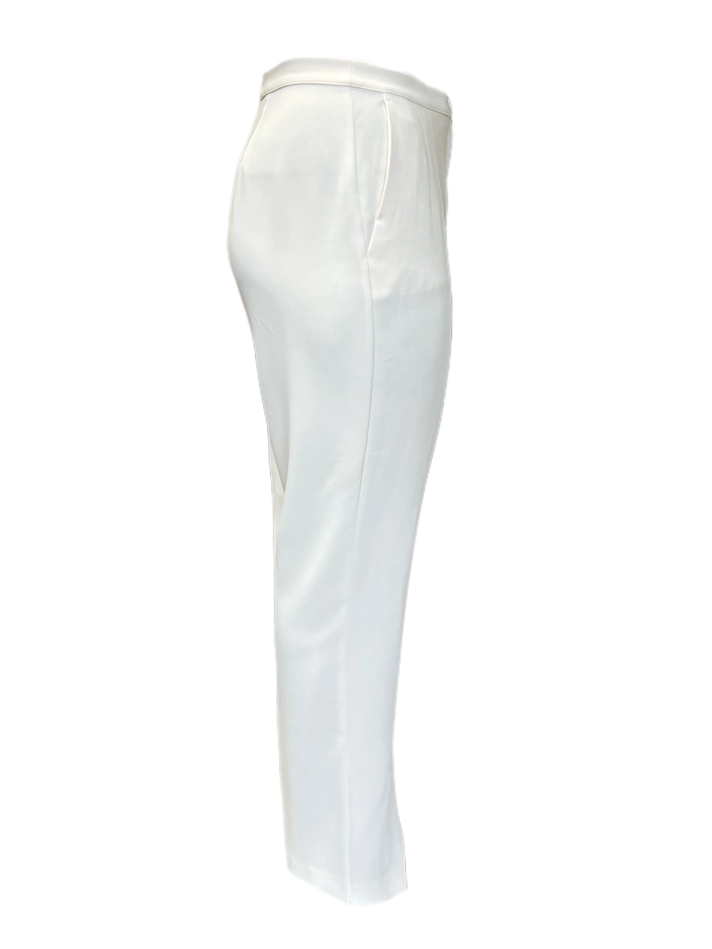 Marina Rinaldi Women's White Riflesso Straight Pants NWT
