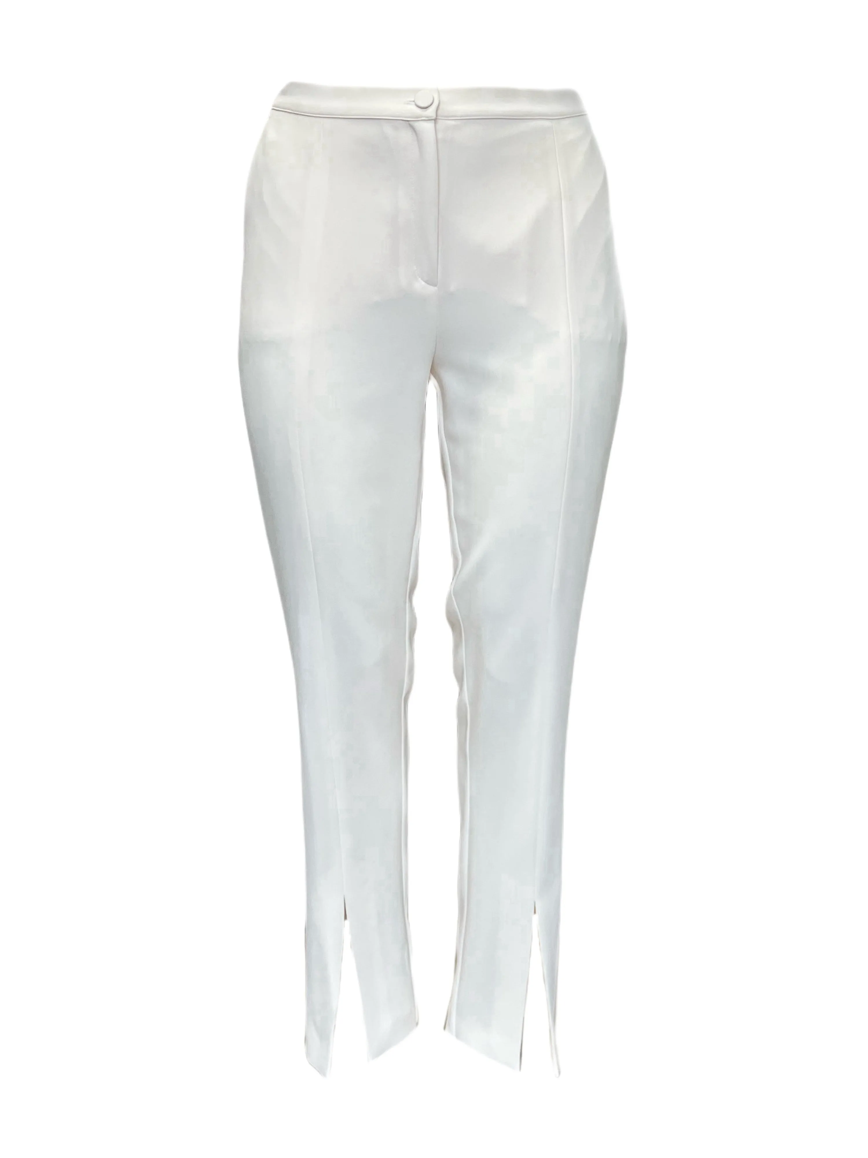Marina Rinaldi Women's White Riflesso Straight Pants NWT