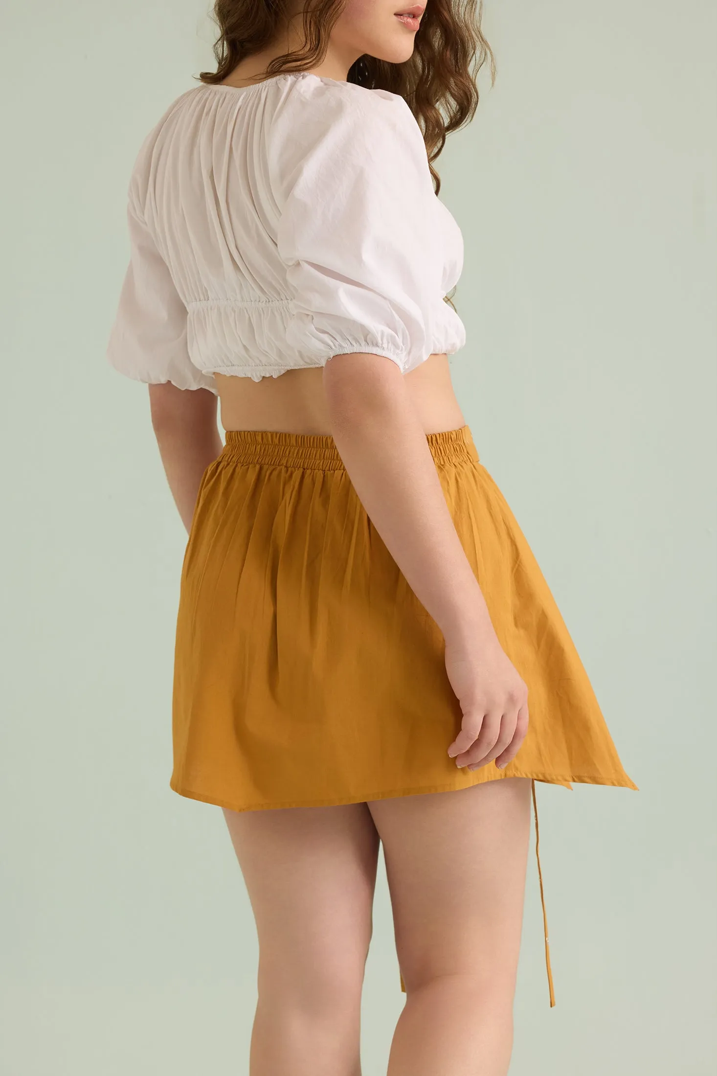 Marlee Patty Accented Skirt In Mustard