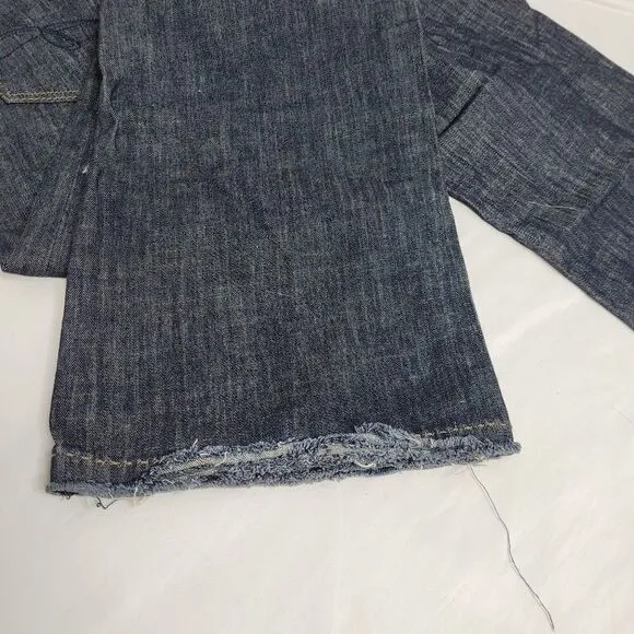 MAVI jeans dark wash Dawn wide leg mid rise raw hem 27