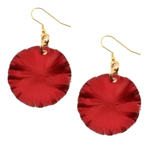 Medium Red Anodized Aluminum Lily Pad Earrings