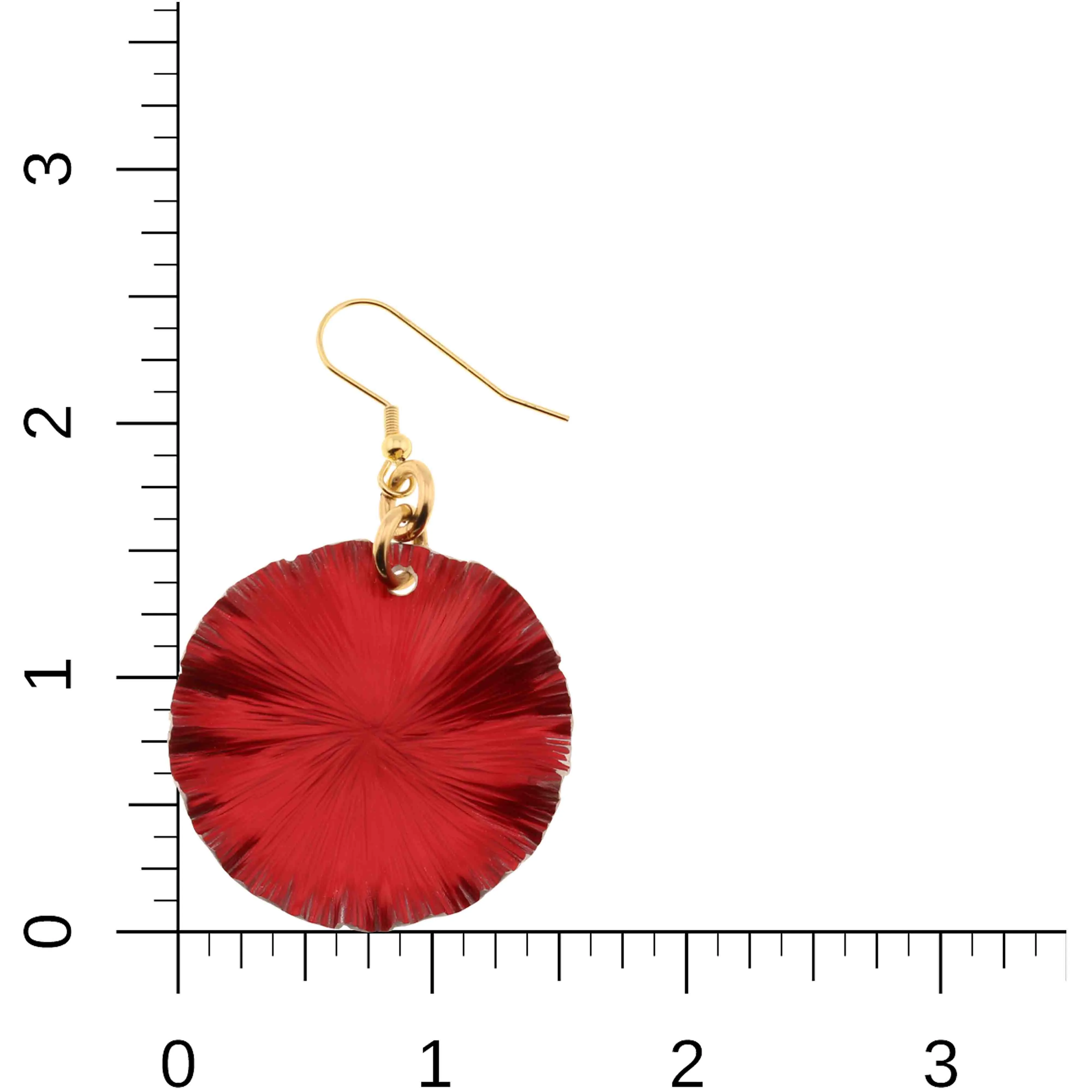 Medium Red Anodized Aluminum Lily Pad Earrings