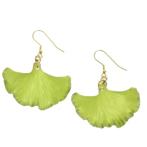 Medium Sour Candy Apple Anodized Aluminum Ginkgo Leaf Earrings