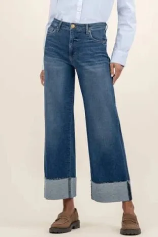 MEG HIGH RISE FAB AB WIDE LEG -ROLL UP