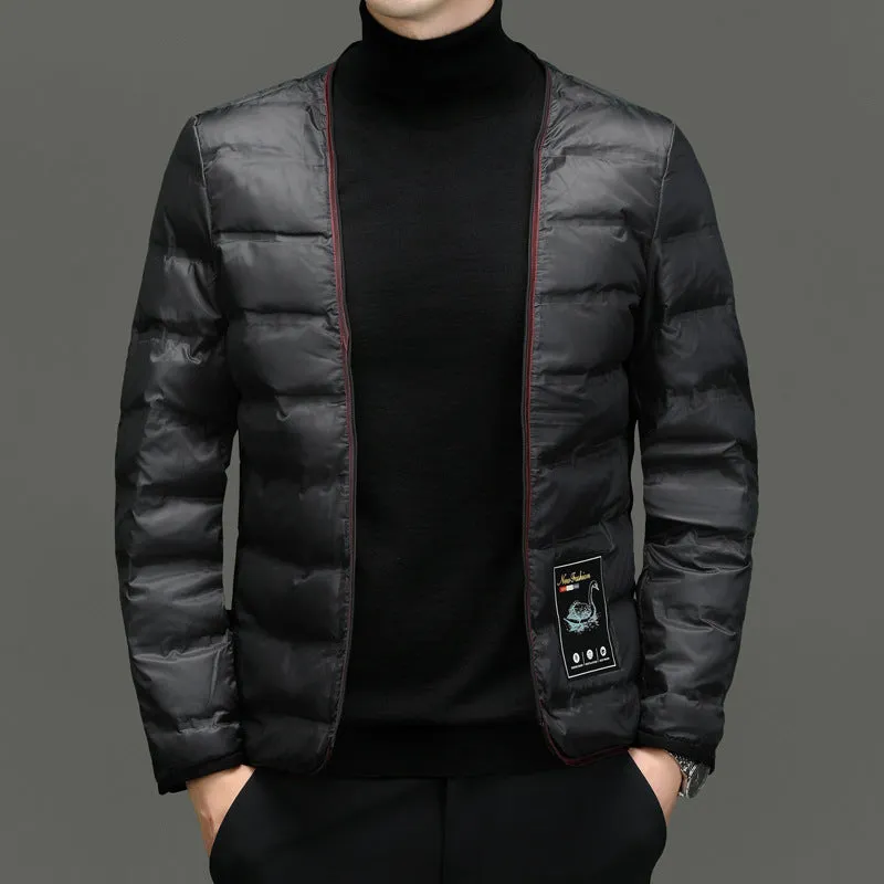 Men's Goose Down Jacket Winter New Polo Collar Dad Wear