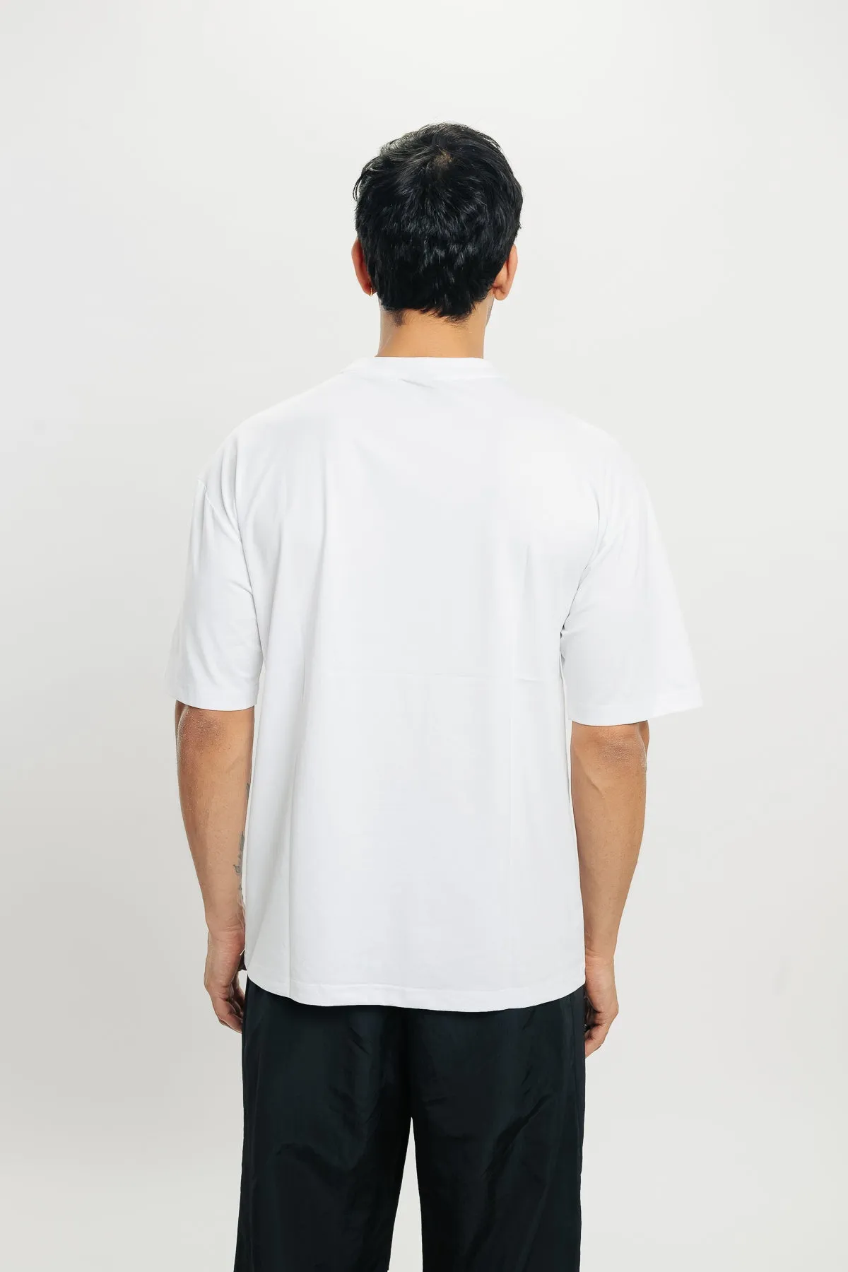 Men's Patchwork White T-Shirt