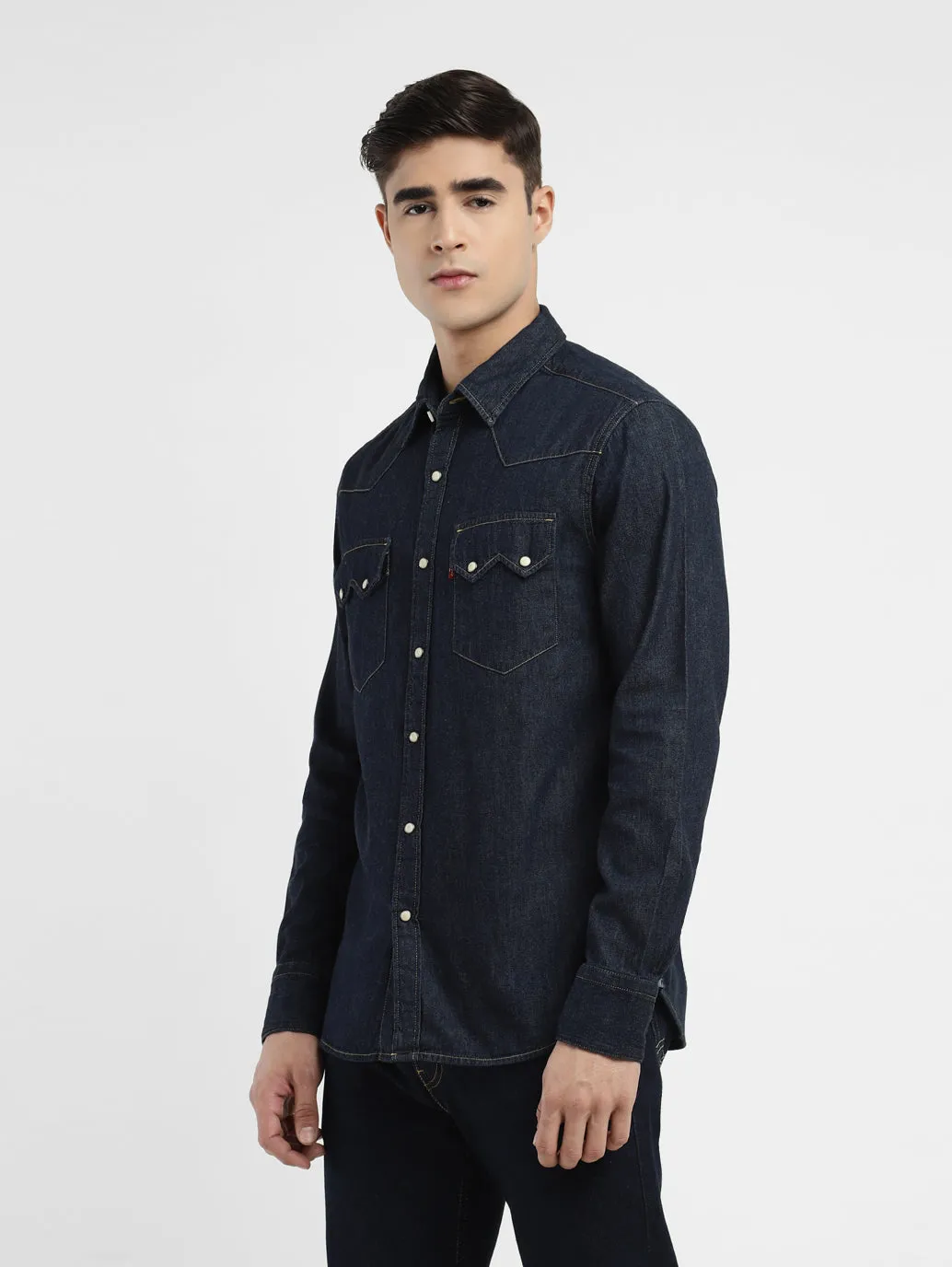 Men's Solid Blue Collar Shirt