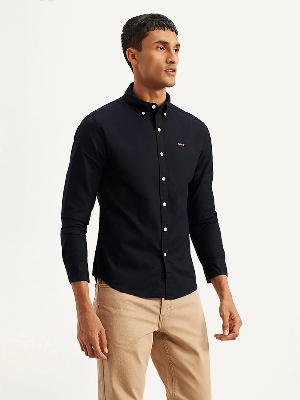 Men's Solid Slim Fit Oxford Shirt