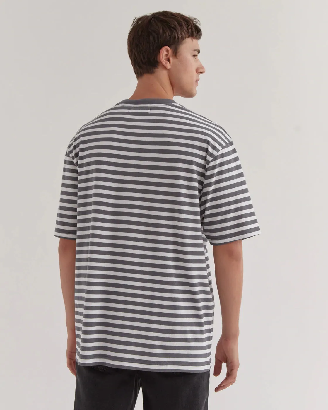 Mens Tee Graphite Stripe