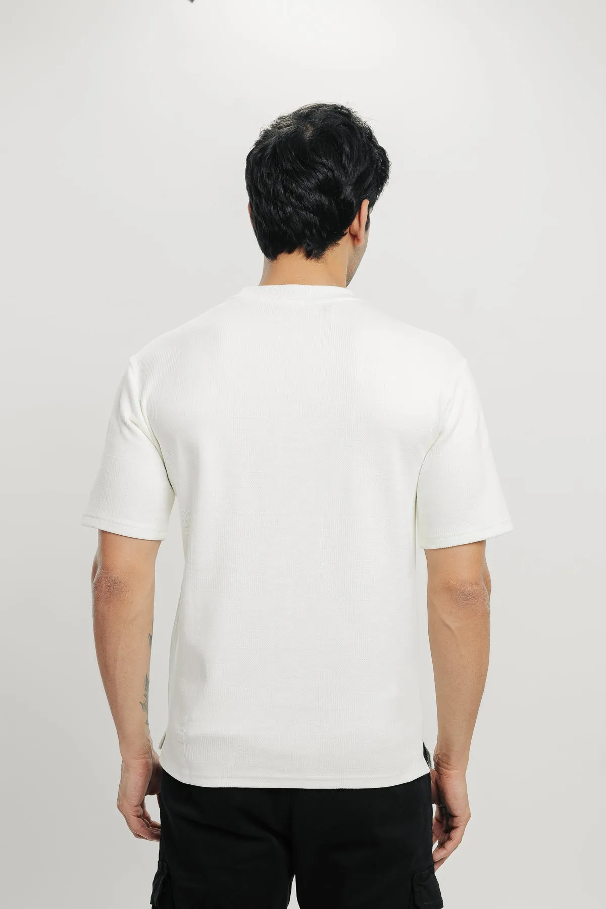Men's Textured Crew Neck T-Shirt