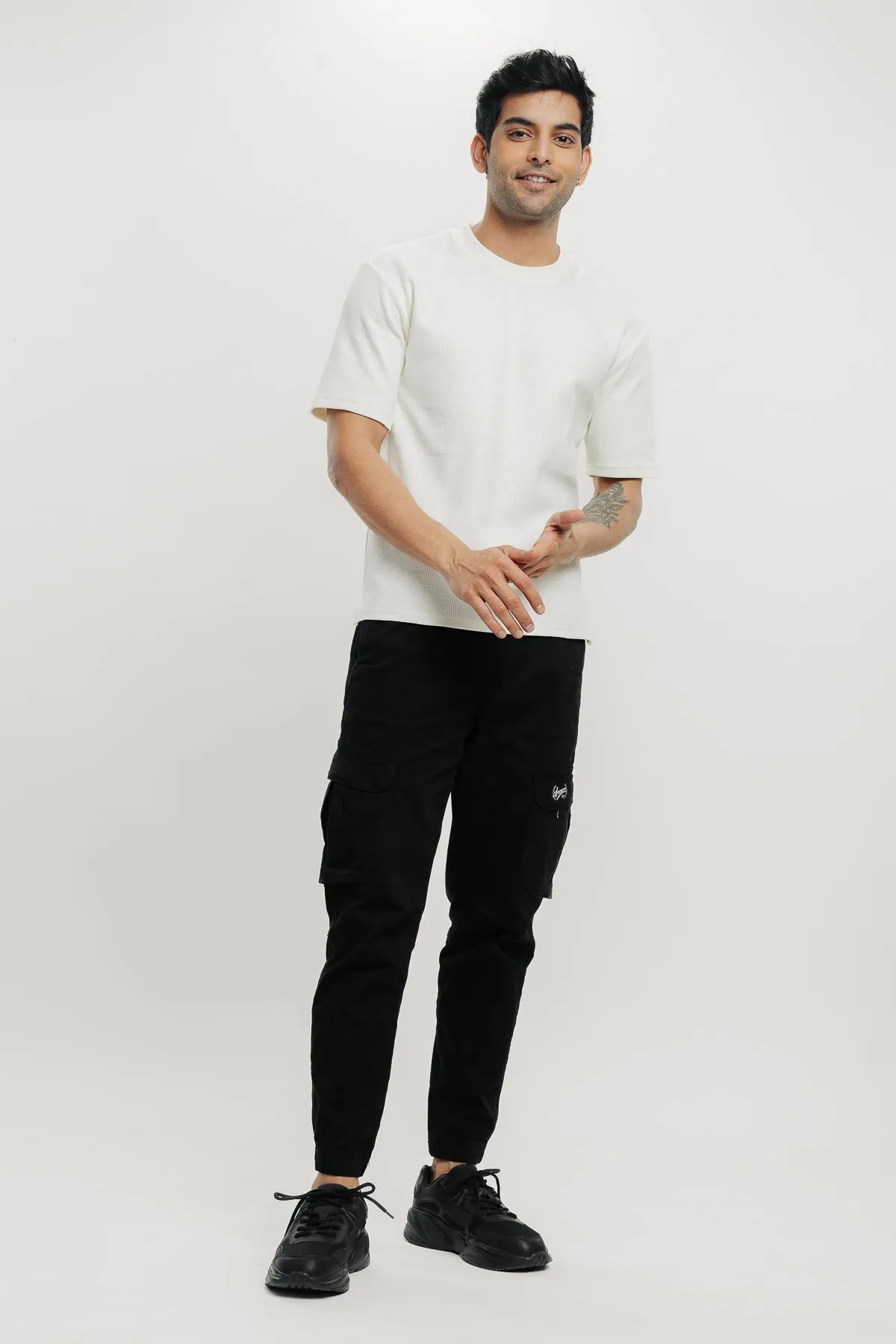 Men's Textured Crew Neck T-Shirt