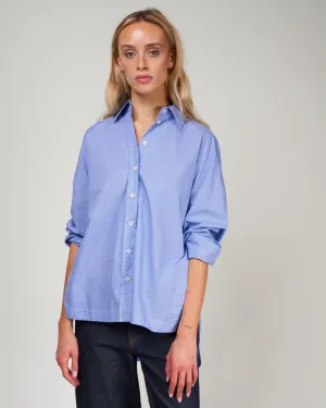 menswear check oversized shirt - blue multi