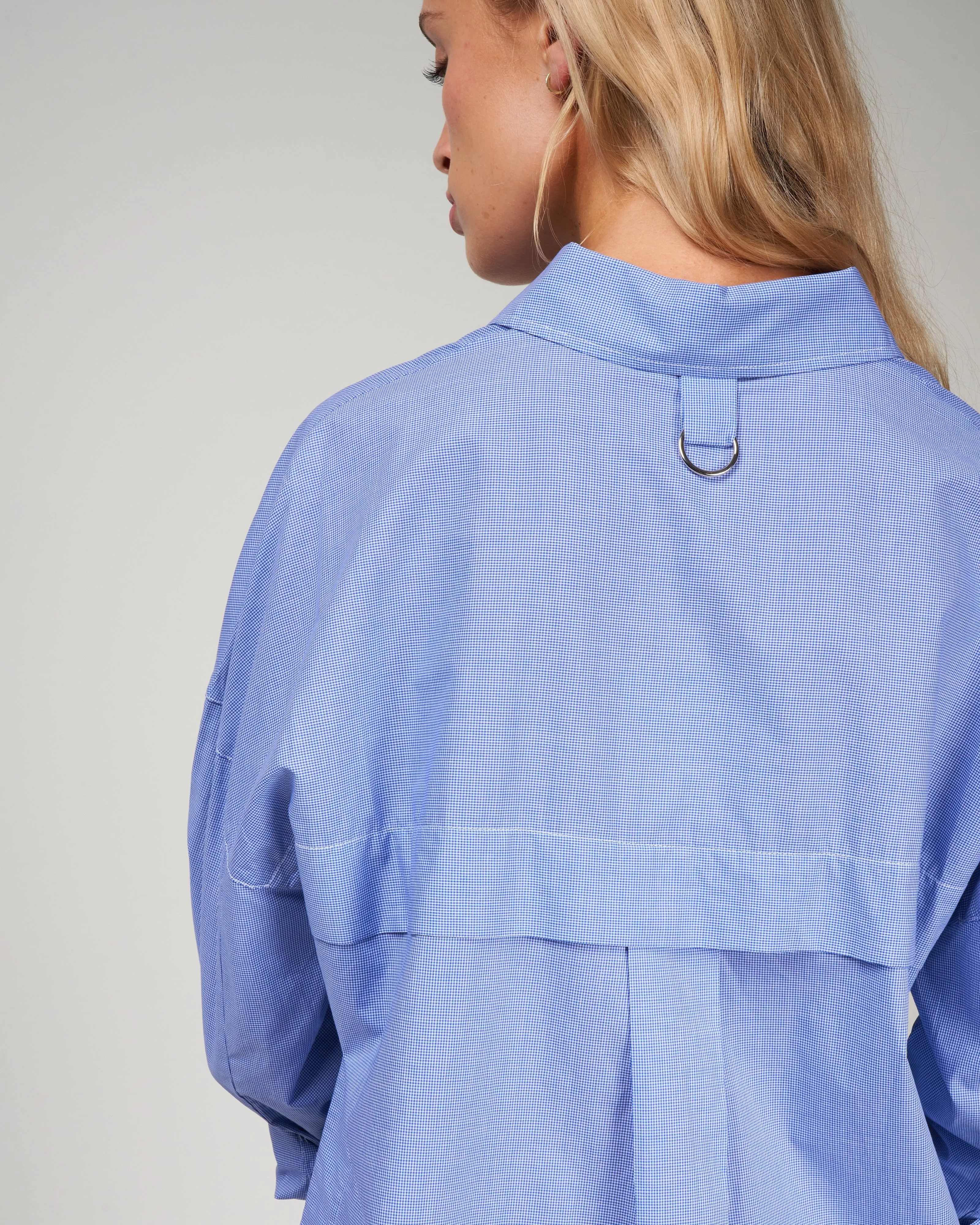 menswear check oversized shirt - blue multi