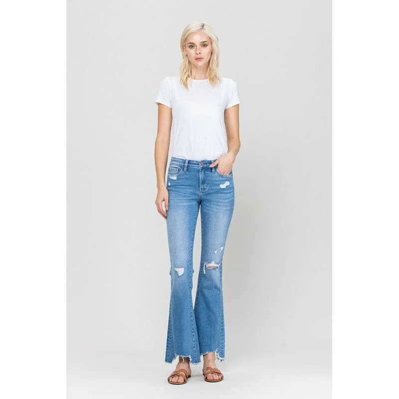 MID-RISE FLARE WITH HEM DETAIL