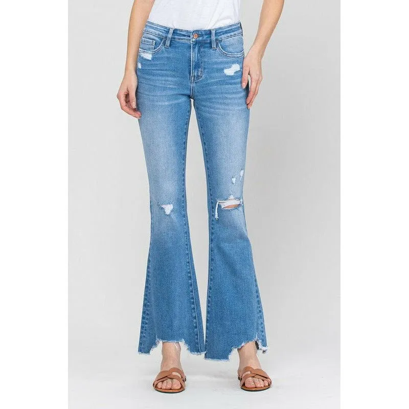 MID-RISE FLARE WITH HEM DETAIL
