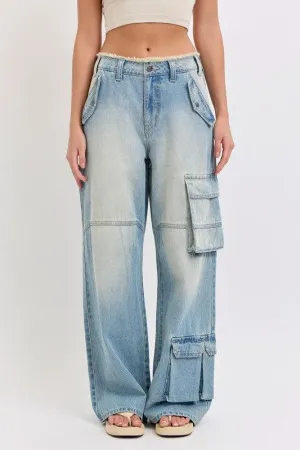 Mid Waisted Cut Off WB Y2K Skater Jean