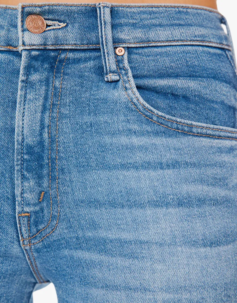 Mother The Insider Crop Step Fray Jeans in Out Of The Blue