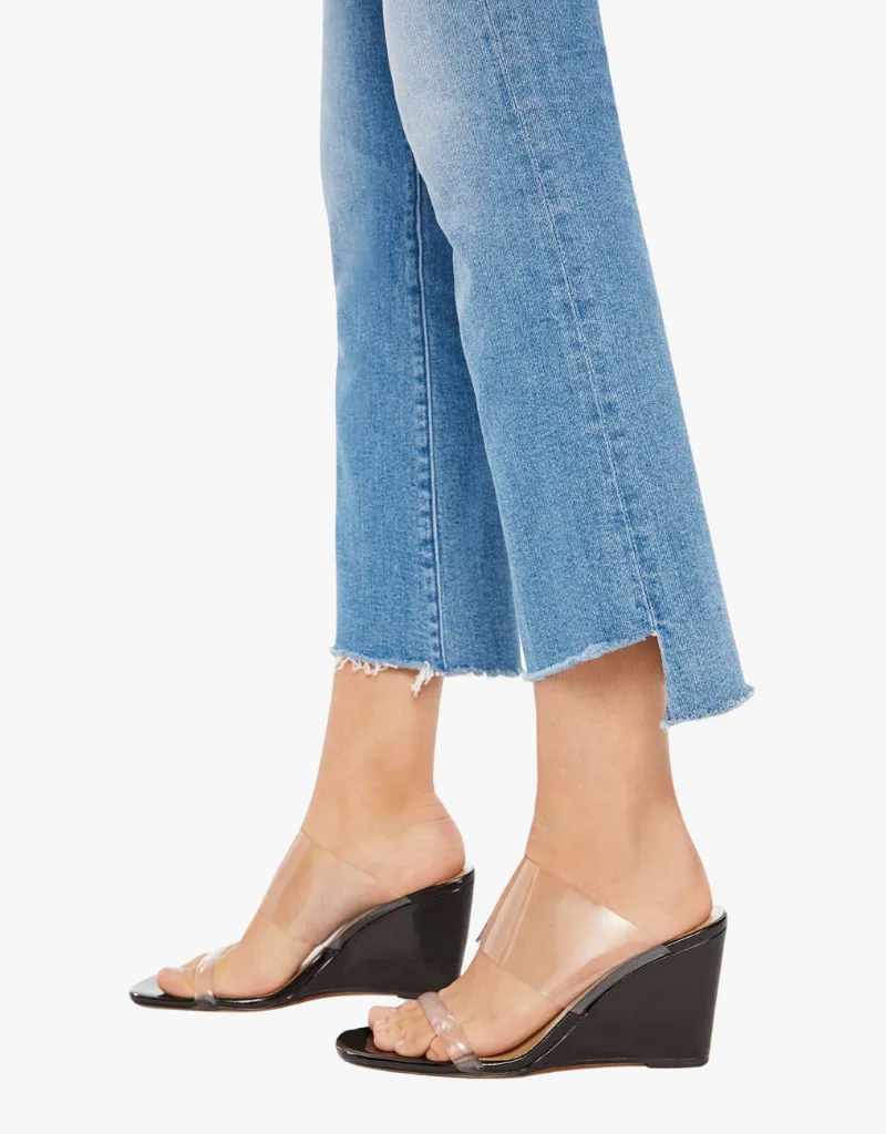 Mother The Insider Crop Step Fray Jeans in Out Of The Blue