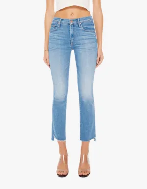 Mother The Insider Crop Step Fray Jeans in Out Of The Blue