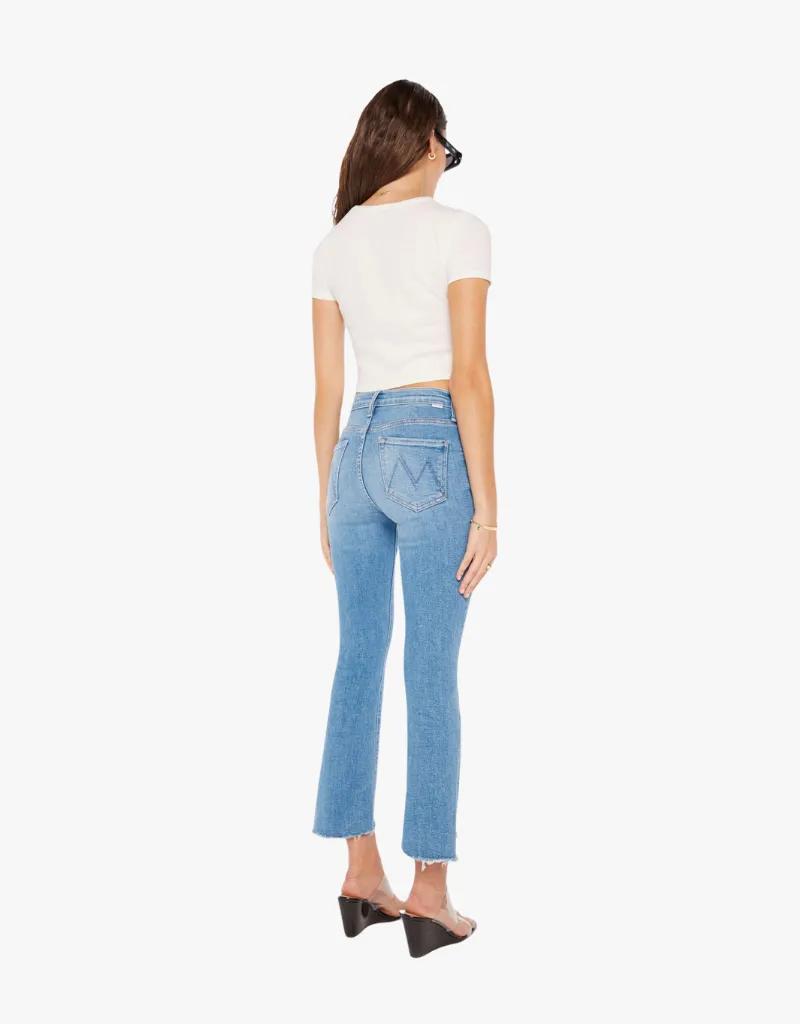 Mother The Insider Crop Step Fray Jeans in Out Of The Blue