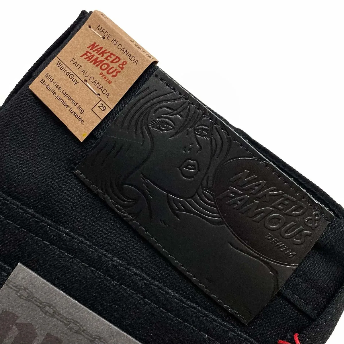 Naked & Famous Denim Solid Black Selvedge - Weird Guy Jeans