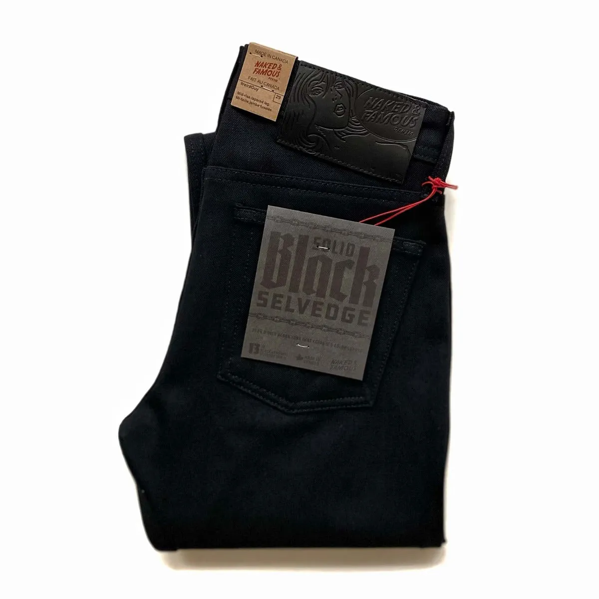 Naked & Famous Denim Solid Black Selvedge - Weird Guy Jeans