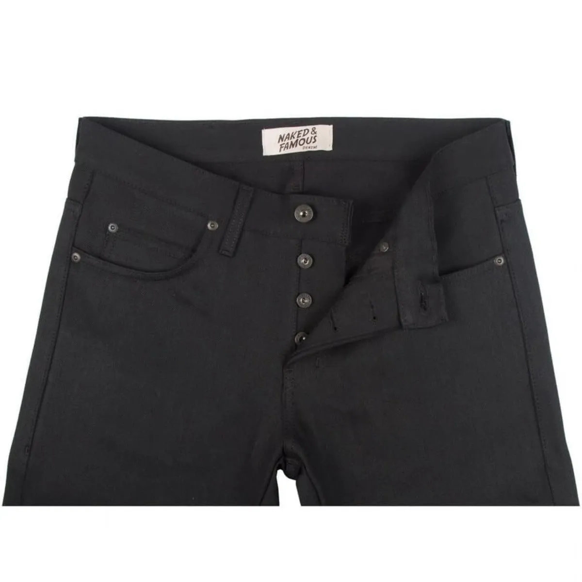 Naked & Famous Denim Solid Black Selvedge - Weird Guy Jeans