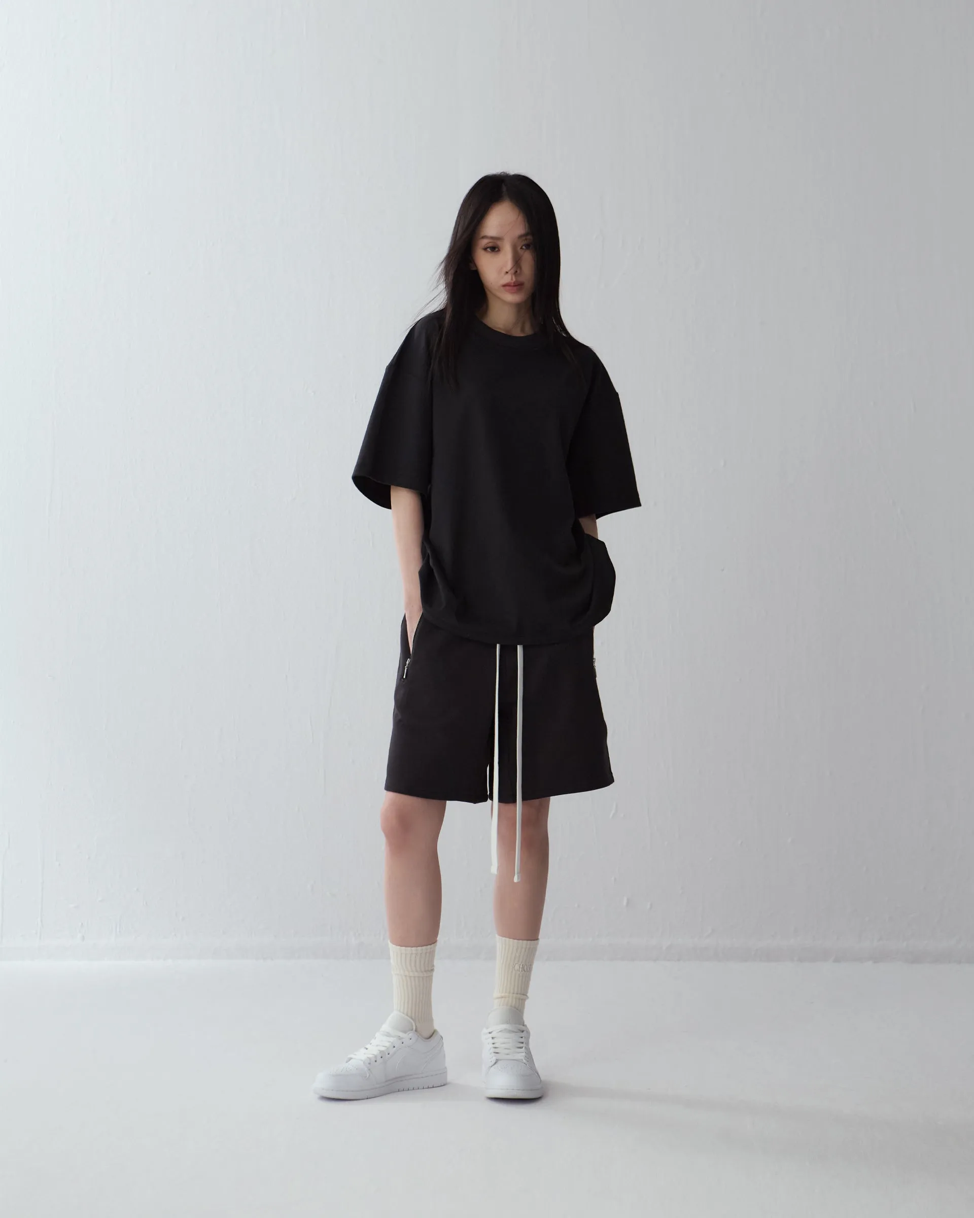 NEUTRALS Zip Shorts - Black